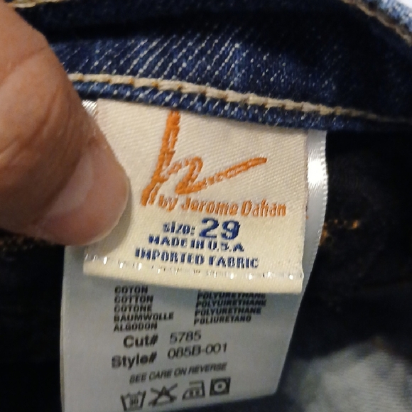 Blue Flare Wide Leg Jeans with Subtle Fading - Picture 8 of 12